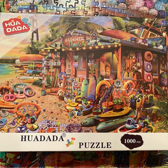 HUADADA Jigsaw Puzzle Summer time beach shop - Picture 1 of 4